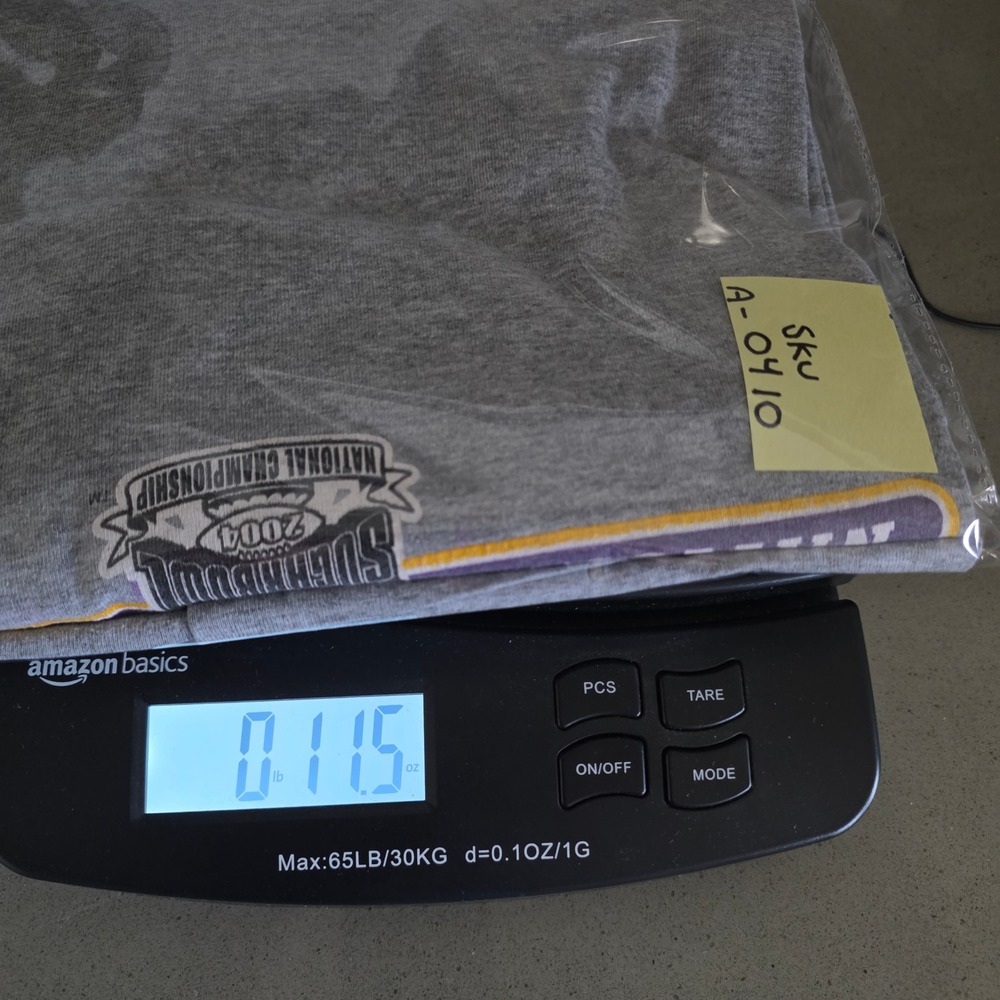 Starter LSU Tigers 2003 National Champions T-Shirt Gray Mens 2XL Sugar Bowl NCAA - Picture 6 of 9